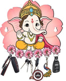Load image into Gallery viewer, Webelkart Premium Printed Wooden Cute Ganesha Key Holder for Home/Office Decor, Key Hanger for Wall Decor. (10&quot; Inches)