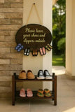 Load image into Gallery viewer, Webelkart Premium Wooden Please Leave Your Shoes and Slippers Outside Wall Hanging For Office Decor,Door Wall Hanging