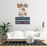 Load image into Gallery viewer, Webelkart Premium Wooden Love Designer Customised Wall Hanging, Name Plate For Home Entrance outdoor, Wooden Hanging House Name Plate - Personalised Love wall hanging - 16 x 10 inches