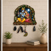 Load image into Gallery viewer, Webelkart Wooden H.D Print Radha Krishna Key Holder for Home Decor, Wall Mount Key Hanger, Key Chain Holder for Wall, Living Room, Pooja Room Home Decor Item (10 Inches)