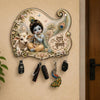 Load image into Gallery viewer, Webelkart Beautiful Cute Krishna Key Holder for Home/Office Decor | 3D UV Printed Wooden Key Hanger Decorative Key Chain Holder,Diwali Decor Item (10 x 10 Inches)