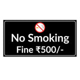 गैलरी व्यूवर में इमेज लोड करें, Webelkart Acrylic NO SMOKING Fine Rs 500 Name Plate for home and office entrance door,Parking Zone Name Plates for commercial Spaces - (10 x 5 inches)
