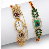 Load image into Gallery viewer, Webelkart Premium Combo Of 2 Rakhi For Bhaiya Bhabhi With Fridge Magnet Beautiful Rakshabandhan Greetings Card Rakhi For Brother,Lumba Rakhi For Bhabhi