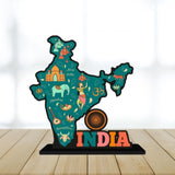 Load image into Gallery viewer, JaipurCrafts Wooden India Map Motivational Quotes Table Decoration For Office Desk | Home Decor Item | Living Room | Modern Art Wood Showpiece Gift Items