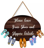 Load image into Gallery viewer, Webelkart Premium Wooden Please Leave Your Shoes and Slippers Outside Wall Hanging For Office Decor,Door Wall Hanging