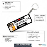 Load image into Gallery viewer, Webelkart Premium Customized Number Plate Keychain for Bikes and Cars, Black Wood, Personalized Printed Gift, Long Size, 2.5 x 1 Inches