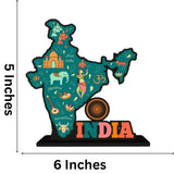 गैलरी व्यूवर में इमेज लोड करें, JaipurCrafts Wooden India Map Motivational Quotes Table Decoration For Office Desk | Home Decor Item | Living Room | Modern Art Wood Showpiece Gift Items