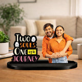 Load image into Gallery viewer, Webelkart Personalized Couple Photo Table Frame, Acrylic, 11 x 8 inches, Two Souls One Epic Journey Quote, Custom Romantic Gift for Anniversary, Valentine's Day, Wedding, Desktop Home Décor