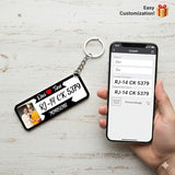 Load image into Gallery viewer, Webelkart Premium Customized Number Plate Keychain for Bikes and Cars, Black Wood, Personalized Printed Gift, Long Size, 2.5 x 1 Inches