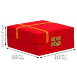 Load image into Gallery viewer, Webelkart Premium Golden Om Akhand Diya with Velvet Box for Pooja Decor | Diya for Diwali| Oil Lamp for Home( 4.5&quot; Inches)