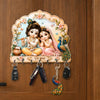 Load image into Gallery viewer, Webelkart Designer Cute Radha Krishna Key Holder for Home/Office Decor | 3D UV Printed Wooden Key Hanger Decorative Key Chain Holder,Diwali Decor Item (10 x 10 Inches)