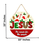 गैलरी व्यूवर में इमेज लोड करें, Webelkart Premium Christmas Jesus Wall Hanging for Home Decor, Round Holiday Themem,Wall Hanging for Christmas Decor,(10&quot; Inches)