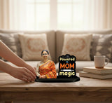 Load image into Gallery viewer, Webelkart Personalized Acrylic Tabletop Gift for Mom, Custom Photo, Powered by Mom Magic Design, 10 x 5.25 Inches, Transparent Desktop Décor