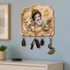 Load image into Gallery viewer, Webelkart Premium Krishna Key Holder for Home Decor | 3D UV Printed Wooden Key Hanger for Wall, Decorative Key Chain Holder, Diwali Decor Item (10 x 10 Inches)