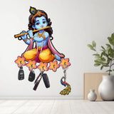 Load image into Gallery viewer, Webelkart Premium Wooden Key Holder for Home/Office Decor/Key Hanger for Wall Decor,Decorative Item for Home (Krishna Playing Flute)