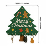 Load image into Gallery viewer, Webelkart Premium Christmas Tree Shape Wooden Key Holder for Home,Christmas Decoration and Gift Items for Home Decor (12 x 10.5 Inches, 9 Hooks)