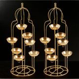 Load image into Gallery viewer, Webelkart Decorative Set of 2 Diya Stand Candle Holder for Diwali Decoration,Urli Stand Candle Holder Tealight Holder for Home (15&quot; Inches)