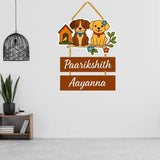 गैलरी व्यूवर में इमेज लोड करें, Webelkart Premium Cute Puppy Designer Wooden Wall Hanging, Name Plate For Home Entrance outdoor, Hanging House Name Plate, Home Decor