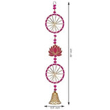 Load image into Gallery viewer, JaipurCrafts Handmade Lotus with Chakri Wall Hanging |Toran Bandhanwar| Wall Hanging Door Hanging for Diwali/Toran for Door,Traditional Toran for Door,Set of 4 (30x5.5) Inch Multicolor