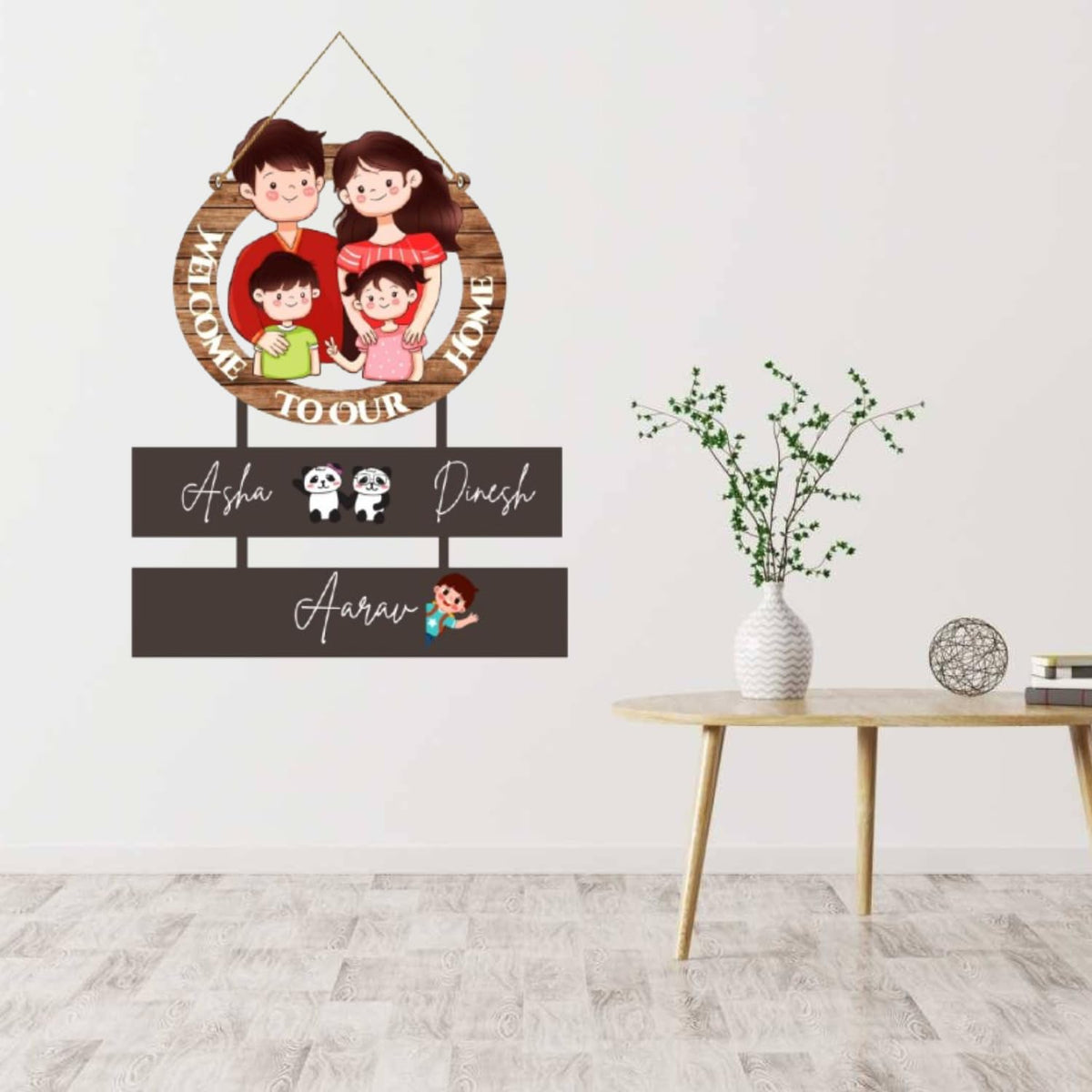 Wall Name Rinku Webelkart Antique Wooden Family Designer Customised Wall Hanging, Name ...