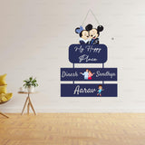 Load image into Gallery viewer, Webelkart Antique Wooden Mickey Mouse Theme Family Wooden Wall Hanging, Name Plate For Home Entrance outdoor, Hanging House Name Plate (16 x10" Inches)
