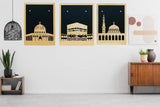 गैलरी व्यूवर में इमेज लोड करें, Webelkart Premium Set Of 3 Laser Cut Wooden Islamic Wall Art, Wall Hanging For Home/Office Decor,Muslim Wall Art For Living Room Decor,Masjid Al Aqsa,Masjid An-Nabawi,Masjid Al Kaaba