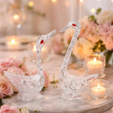 Load image into Gallery viewer, Webelkart Premium Silver Swan Couple Showpiece for Home Decor | Elegant Metal Swan Pair Statue for Living Room, Bedroom &amp; Table Decoration | Anniversary &amp; Wedding Gift Diwali Item (5" Inches)