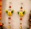 Load image into Gallery viewer, Webelkart Premium Set of 2 with Shubh Labh Wall Hanging for Diwali Decoration| Wall Decor |Temple Decor Wall Hanging |Pooja and Home Decor Hanging (Yellow Flower)