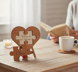 Load image into Gallery viewer, Webelkart Personalized Wooden Heart Puzzle, Valentine Gift, Custom Name Jigsaw Plaque with Stand, 15.24 x 15.24 cm, Wood