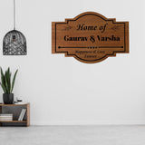 गैलरी व्यूवर में इमेज लोड करें, Webelkart Wooden Customised Name Plate For Home Decor - 15 x 7 inches, Wood Color, Door plates | Home Entrance Outdoor Name Plate