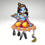 Load image into Gallery viewer, Webelkart Premium Wooden Key Holder for Home/Office Decor/Key Hanger for Wall Decor,Decorative Item for Home (Krishna Playing Flute)