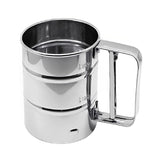 Load image into Gallery viewer, JaipurCrafts Stainless Steel Flour Sifter with Handle | Manual Hand Press Atta Maida Channi | Fine Mesh Baking Sieve for Kitchen |Stainless Steel Flour Sifter with Measurement Markings,Atta Chalni