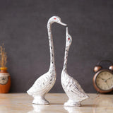 Load image into Gallery viewer, Webelkart Premium Silver Swan Couple Showpiece for Home Decor | Elegant Metal Swan Pair Statue for Living Room, Bedroom &amp; Table Decoration | Anniversary &amp; Wedding Gift Diwali Item (5" Inches)