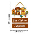 गैलरी व्यूवर में इमेज लोड करें, Webelkart Premium Cute Puppy Designer Wooden Wall Hanging, Name Plate For Home Entrance outdoor, Hanging House Name Plate, Home Decor