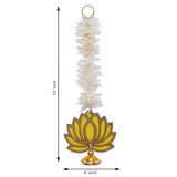 Load image into Gallery viewer, JaipurCrafts Premium Yellow Lotus with White Gajra Flower Wall Hanging |Lotus Back Drop Hanging | Wall Decor |Temple Decor Wall Hanging for Home and Diwali Decorations (Yellow)
