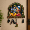 Load image into Gallery viewer, Webelkart Wooden H.D Print Radha Krishna Key Holder for Home Decor, Wall Mount Key Hanger, Key Chain Holder for Wall, Living Room, Pooja Room Home Decor Item (10 Inches)