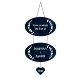 Load image into Gallery viewer, Webelkart Unique Family Designer Customised Wall Hanging, Name Plate For Home Entrance outdoor, Wooden Hanging House Name Plate - (23 x 11 inches)