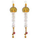 Load image into Gallery viewer, JaipurCrafts Premium Yellow and Gold Lotus Wall Hanging |Lotus Back Drop Hanging | Wall Decor |Temple Decor Home and Office Decor (Set of 2) 17" Inches