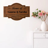 गैलरी व्यूवर में इमेज लोड करें, Webelkart Wooden Customised Name Plate For Home Decor - 15 x 7 inches, Wood Color, Door plates | Home Entrance Outdoor Name Plate