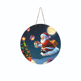 Load image into Gallery viewer, Webelkart Premium Wooden Merry Christmas Wall Hanging/Door Hanging for Home and Christmas Decorations Items- Santa with Gifts Christmas Items Christmas Wall Hanging and Gift