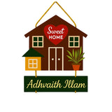 Load image into Gallery viewer, Webelkart Premium Sweet Home Wooden Customised House Name Wall Hanging For Home Entrance outdoor, Hanging House Name Plate (16 x10" Inches)