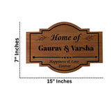गैलरी व्यूवर में इमेज लोड करें, Webelkart Wooden Customised Name Plate For Home Decor - 15 x 7 inches, Wood Color, Door plates | Home Entrance Outdoor Name Plate