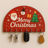 Load image into Gallery viewer, Webelkart Premium Christmas Wooden Key Holder for Home and Office Decor (10.5 x 6.5 inches)