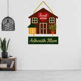 Load image into Gallery viewer, Webelkart Premium Sweet Home Wooden Customised House Name Wall Hanging For Home Entrance outdoor, Hanging House Name Plate (16 x10" Inches)