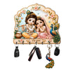 Load image into Gallery viewer, Webelkart Designer Cute Radha Krishna Key Holder for Home/Office Decor | 3D UV Printed Wooden Key Hanger Decorative Key Chain Holder,Diwali Decor Item (10 x 10 Inches)
