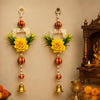 Load image into Gallery viewer, Webelkart Premium Set of 2 with Shubh Labh Wall Hanging for Diwali Decoration| Wall Decor |Temple Decor Wall Hanging |Pooja and Home Decor Hanging (Yellow Flower)