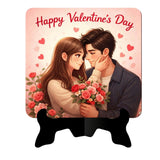 गैलरी व्यूवर में इमेज लोड करें, Webelkart Beautiful Happy Valentine's Day Decorative Table Stand with Love Quote, Romantic Gift for Girlfriend/Boyfriend/Husband/Wife, (7" Inches)