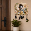 Load image into Gallery viewer, Webelkart Premium Krishna Key Holder for Home Decor | 3D UV Printed Wooden Key Hanger for Wall, Decorative Key Chain Holder, Diwali Decor Item (10 x 10 Inches)