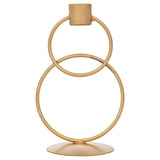 गैलरी व्यूवर में इमेज लोड करें, JaipurCrafts Premium Decorative Rings Candle stick holder for home and dining table decoration (6.5 inches, Gold)