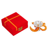 Load image into Gallery viewer, Webelkart Premium Golden Om Akhand Diya with Velvet Box for Pooja Decor | Diya for Diwali| Oil Lamp for Home( 4.5&quot; Inches)